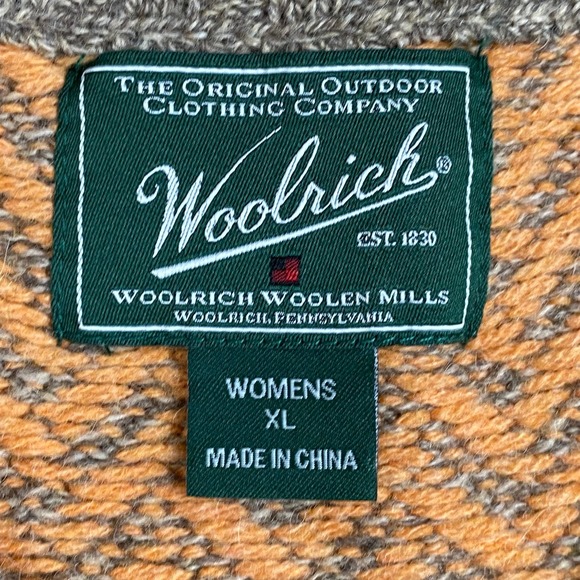 Woolrich Womens Sweater Vest XL Multi Patchwork Lambswool Blend Chevron - Picture 2 of 10